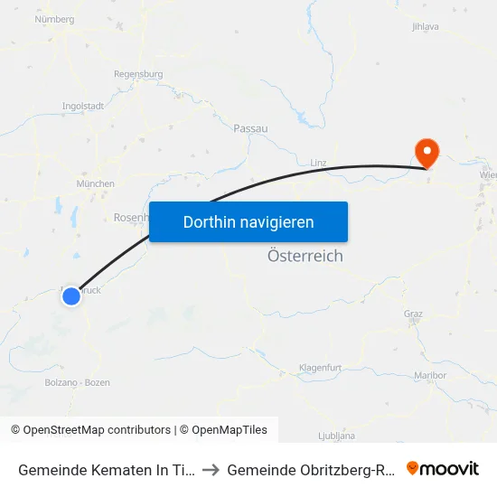 Gemeinde Kematen In Tirol to Gemeinde Obritzberg-Rust map