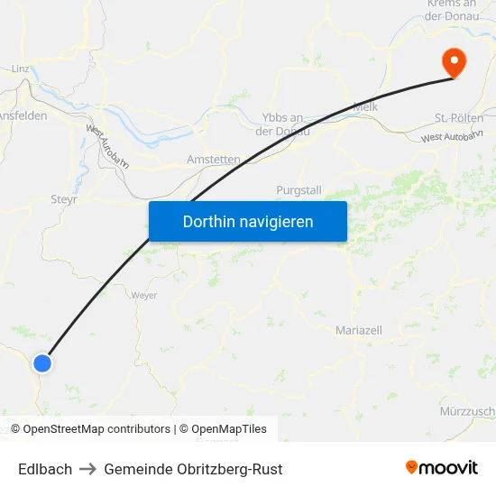Edlbach to Gemeinde Obritzberg-Rust map
