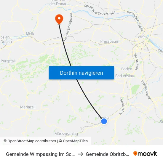 Gemeinde Wimpassing Im Schwarzatale to Gemeinde Obritzberg-Rust map