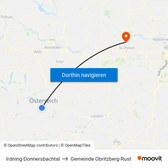 Irdning-Donnersbachtal to Gemeinde Obritzberg-Rust map