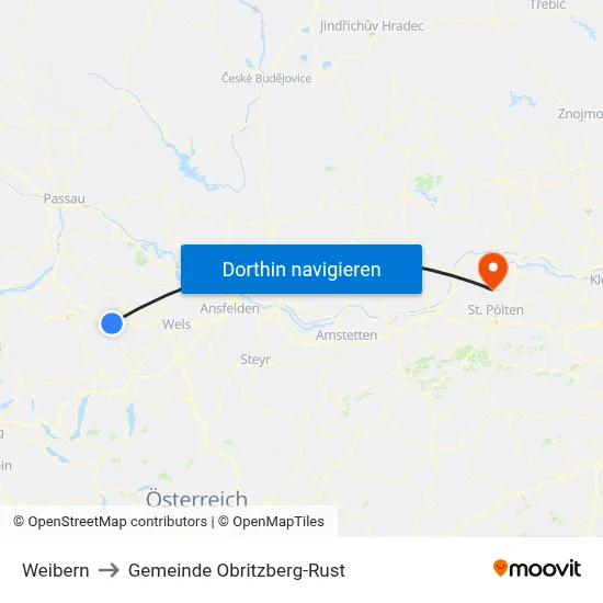 Weibern to Gemeinde Obritzberg-Rust map
