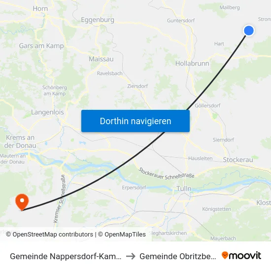 Gemeinde Nappersdorf-Kammersdorf to Gemeinde Obritzberg-Rust map