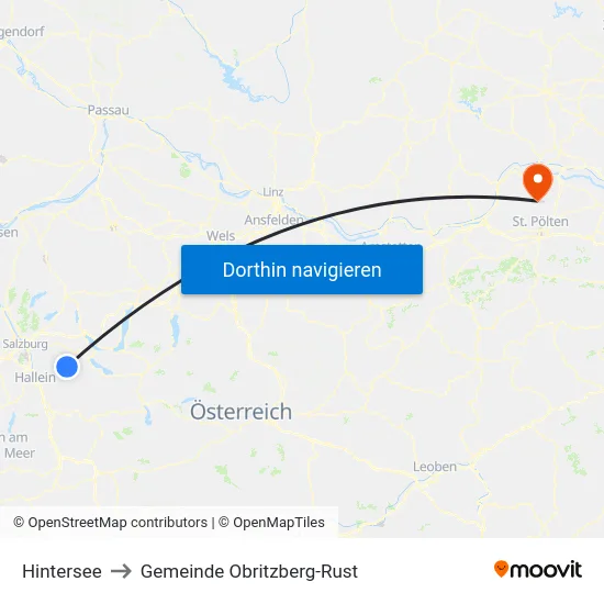 Hintersee to Gemeinde Obritzberg-Rust map