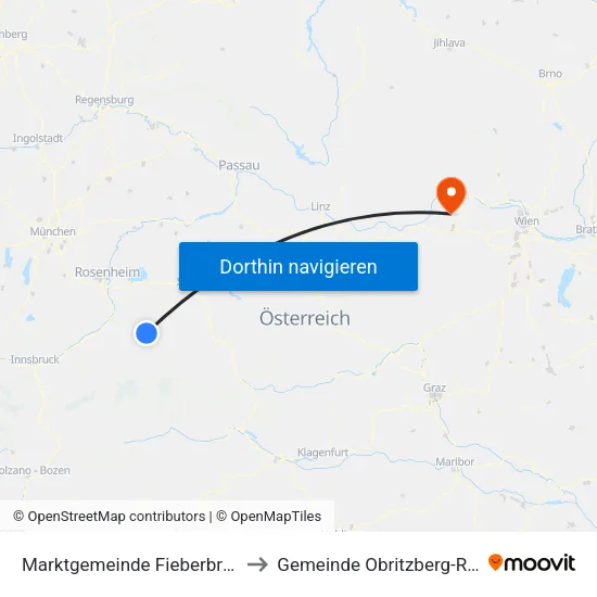 Marktgemeinde Fieberbrunn to Gemeinde Obritzberg-Rust map