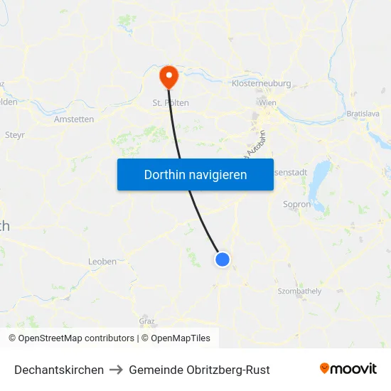 Dechantskirchen to Gemeinde Obritzberg-Rust map