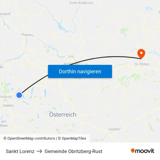 Sankt Lorenz to Gemeinde Obritzberg-Rust map