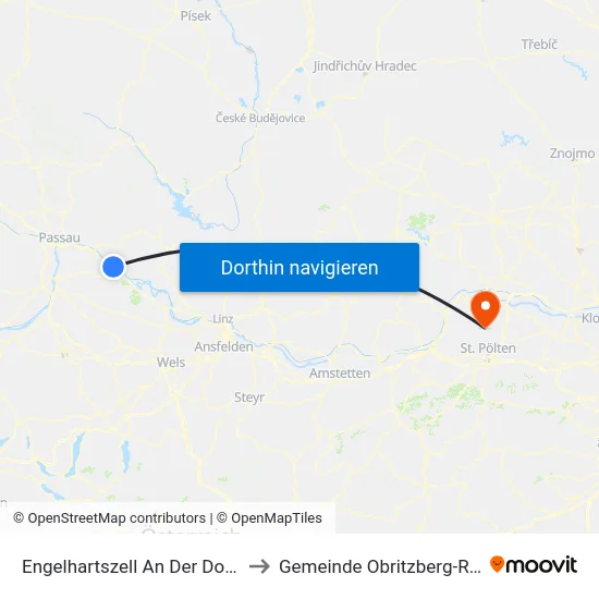 Engelhartszell An Der Donau to Gemeinde Obritzberg-Rust map