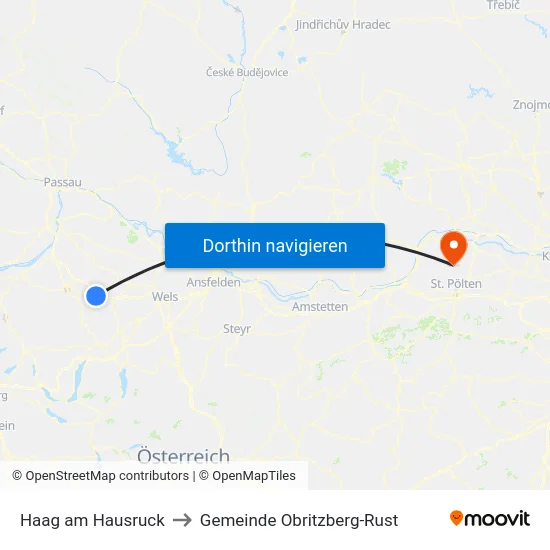 Haag am Hausruck to Gemeinde Obritzberg-Rust map
