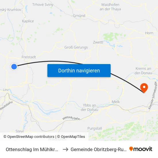 Ottenschlag Im Mühlkreis to Gemeinde Obritzberg-Rust map