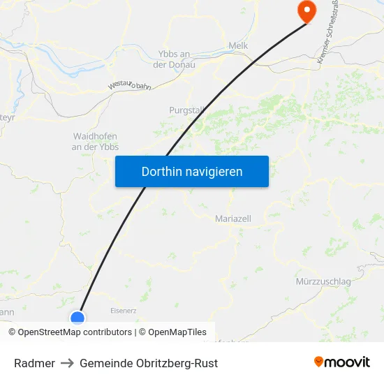 Radmer to Gemeinde Obritzberg-Rust map