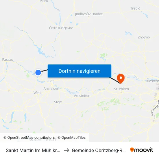Sankt Martin Im Mühlkreis to Gemeinde Obritzberg-Rust map