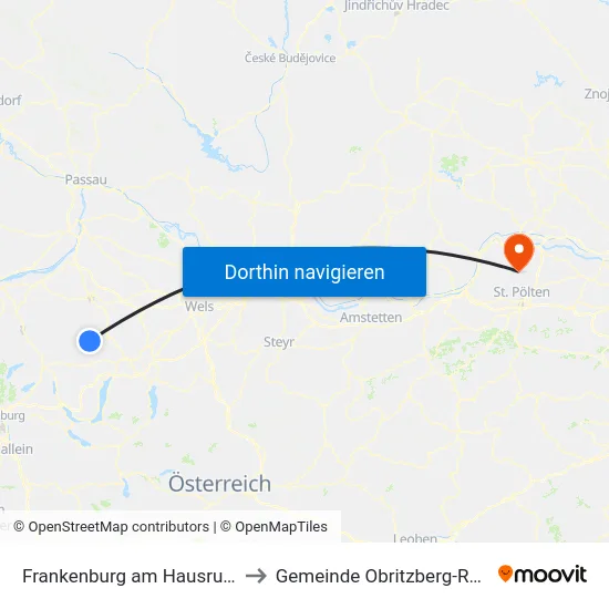 Frankenburg am Hausruck to Gemeinde Obritzberg-Rust map
