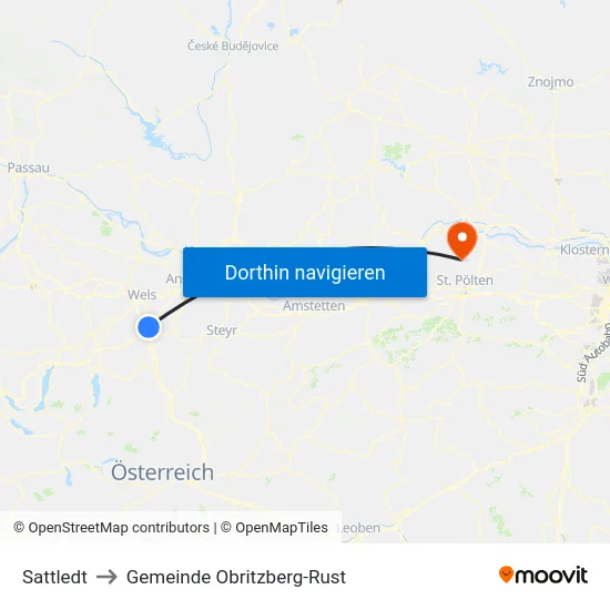 Sattledt to Gemeinde Obritzberg-Rust map
