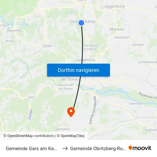 Gemeinde Gars am Kamp to Gemeinde Obritzberg-Rust map