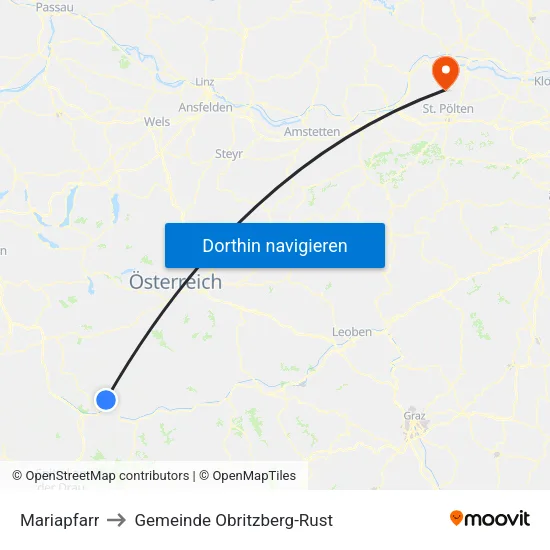 Mariapfarr to Gemeinde Obritzberg-Rust map