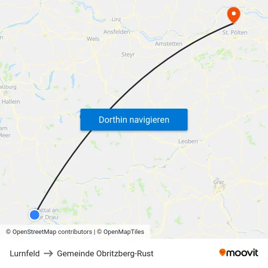 Lurnfeld to Gemeinde Obritzberg-Rust map