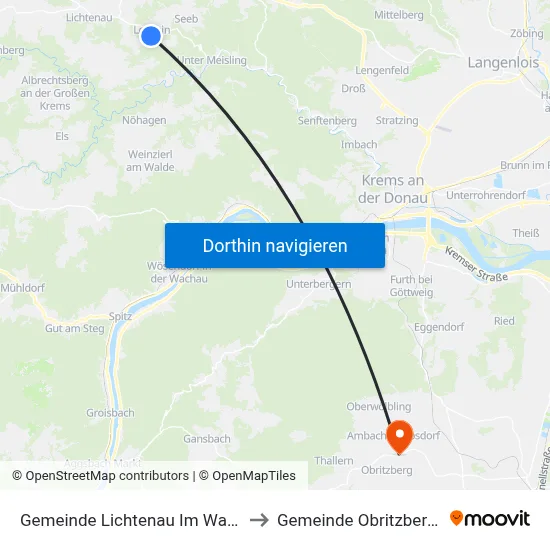 Gemeinde Lichtenau Im Waldviertel to Gemeinde Obritzberg-Rust map