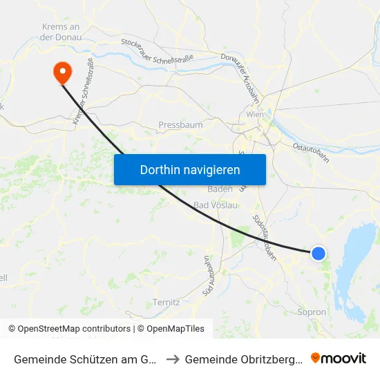 Gemeinde Schützen am Gebirge to Gemeinde Obritzberg-Rust map