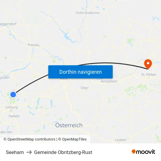 Seeham to Gemeinde Obritzberg-Rust map