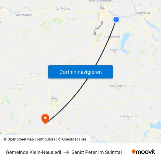 Gemeinde Klein-Neusiedl to Sankt Peter Im Sulmtal map