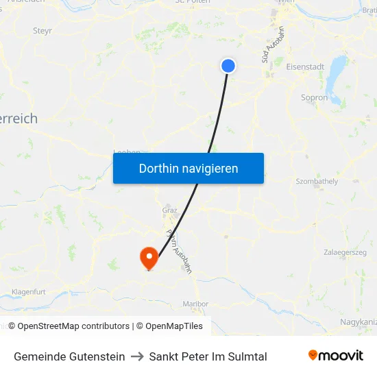 Gemeinde Gutenstein to Sankt Peter Im Sulmtal map
