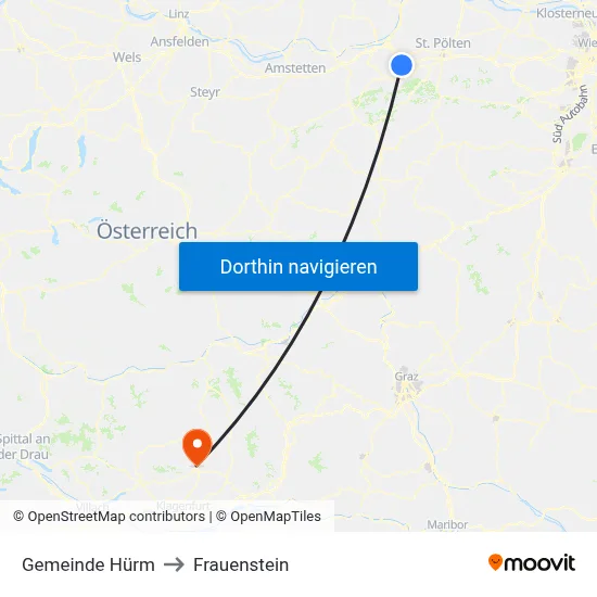 Gemeinde Hürm to Frauenstein map