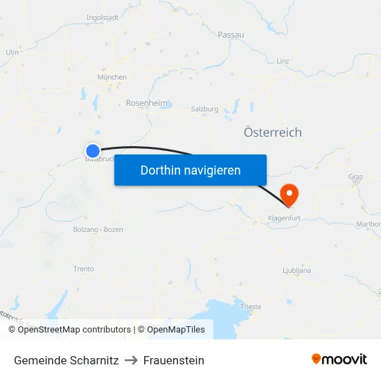 Gemeinde Scharnitz to Frauenstein map