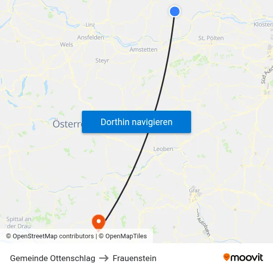Gemeinde Ottenschlag to Frauenstein map