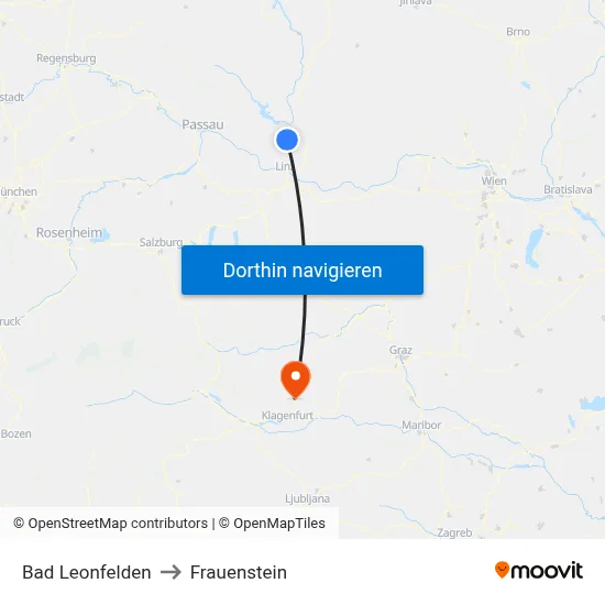 Bad Leonfelden to Frauenstein map