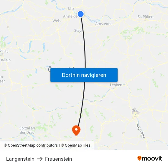 Langenstein to Frauenstein map