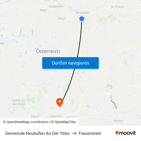Gemeinde Neuhofen An Der Ybbs to Frauenstein map
