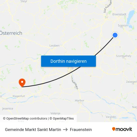 Gemeinde Markt Sankt Martin to Frauenstein map