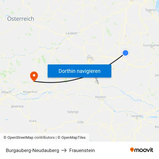 Burgauberg-Neudauberg to Frauenstein map