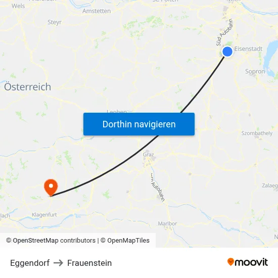Eggendorf to Frauenstein map