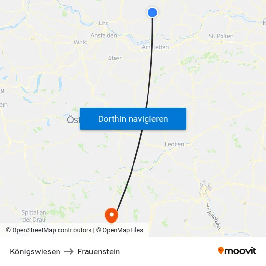 Königswiesen to Frauenstein map