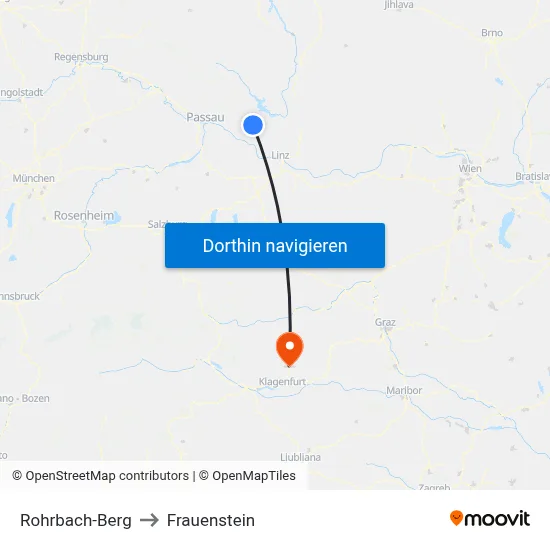 Rohrbach-Berg to Frauenstein map