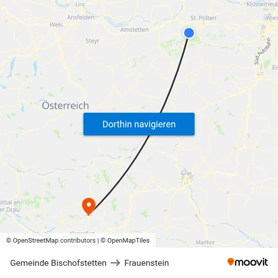 Gemeinde Bischofstetten to Frauenstein map