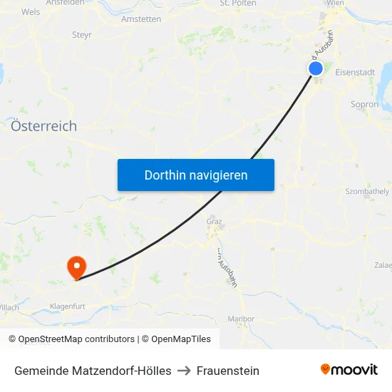 Gemeinde Matzendorf-Hölles to Frauenstein map