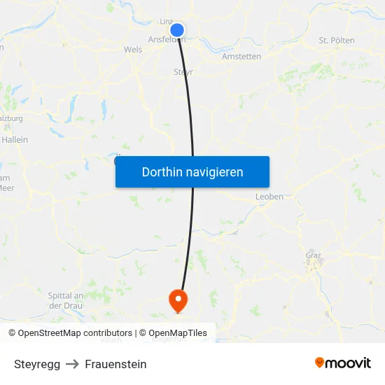 Steyregg to Frauenstein map