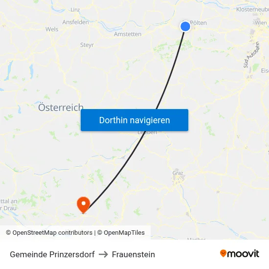 Gemeinde Prinzersdorf to Frauenstein map