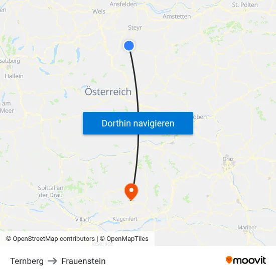 Ternberg to Frauenstein map