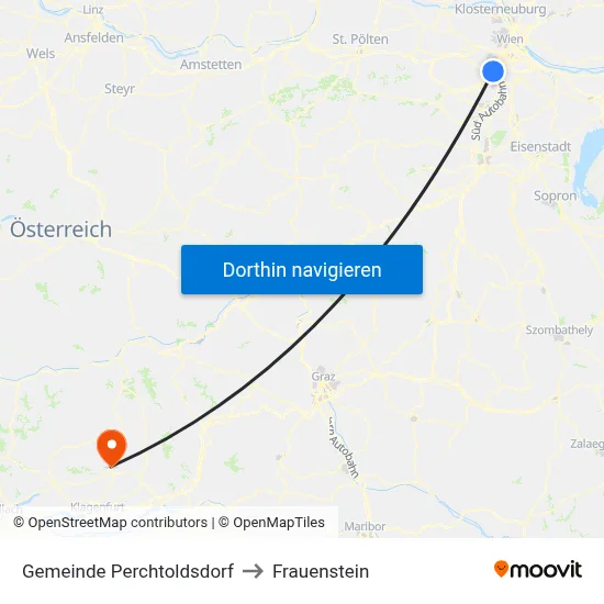 Gemeinde Perchtoldsdorf to Frauenstein map