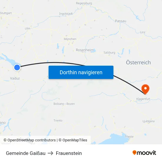 Gemeinde Gaißau to Frauenstein map