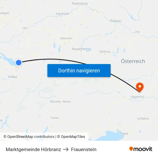 Marktgemeinde Hörbranz to Frauenstein map