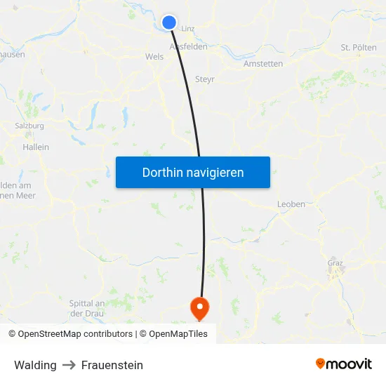 Walding to Frauenstein map