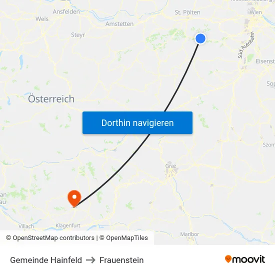 Gemeinde Hainfeld to Frauenstein map