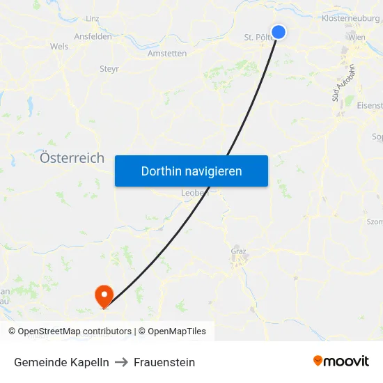 Gemeinde Kapelln to Frauenstein map