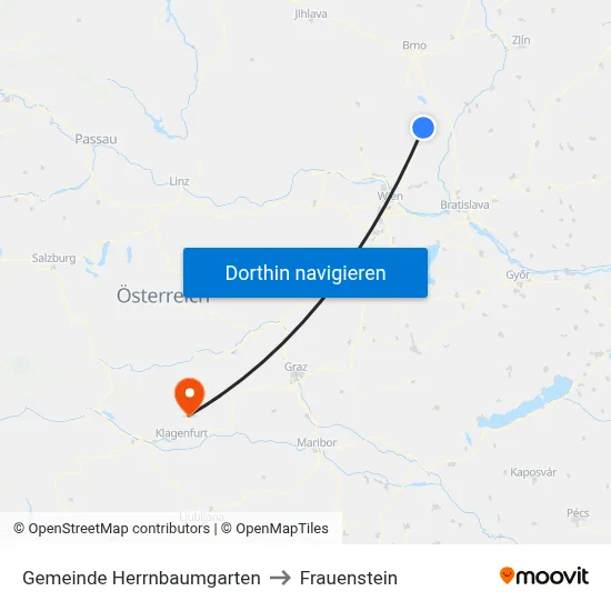 Gemeinde Herrnbaumgarten to Frauenstein map