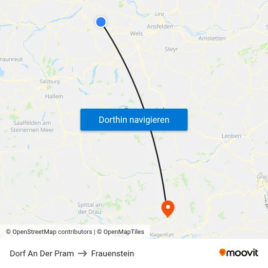 Dorf An Der Pram to Frauenstein map