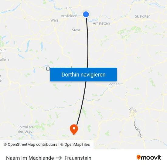 Naarn Im Machlande to Frauenstein map